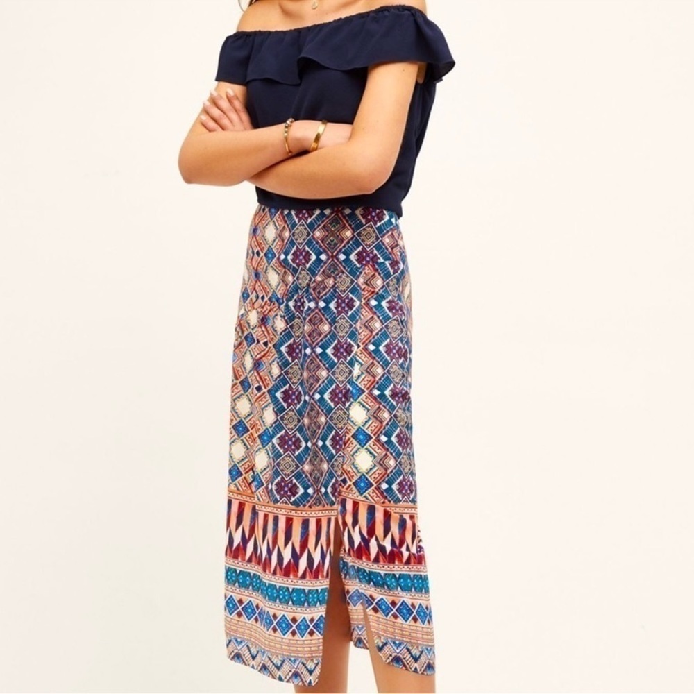 Anthropologie HD In Paris Olimpia Silk Skirt